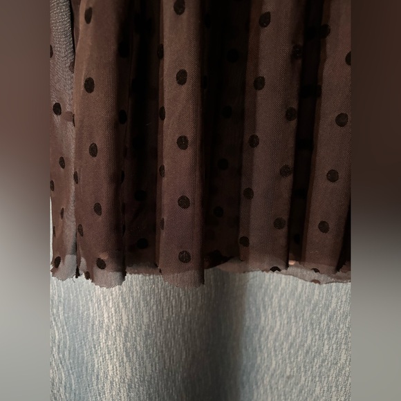 Foxblood Polka Dot Mini Babydoll Mesh Dress - Picture 8 of 10
